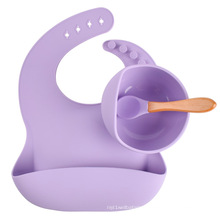 Eco Friendly Wholesale Custom Baby Snack Feeding Kid Soft Silicone Food Dinner Spoon Child Tableware Set Suction Bowl For Infant